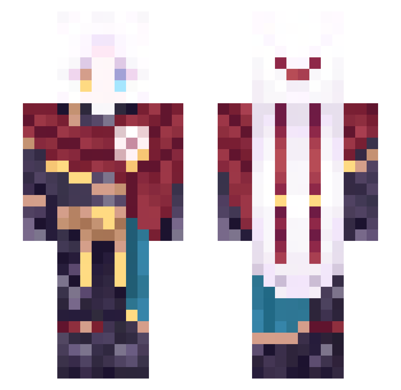 sodaraccoon Minecraft skin, front and back view
