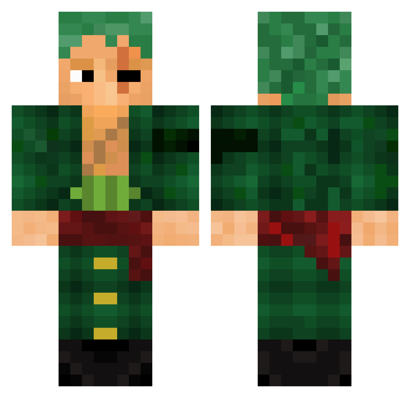 ReaperGey Minecraft skin, front and back view