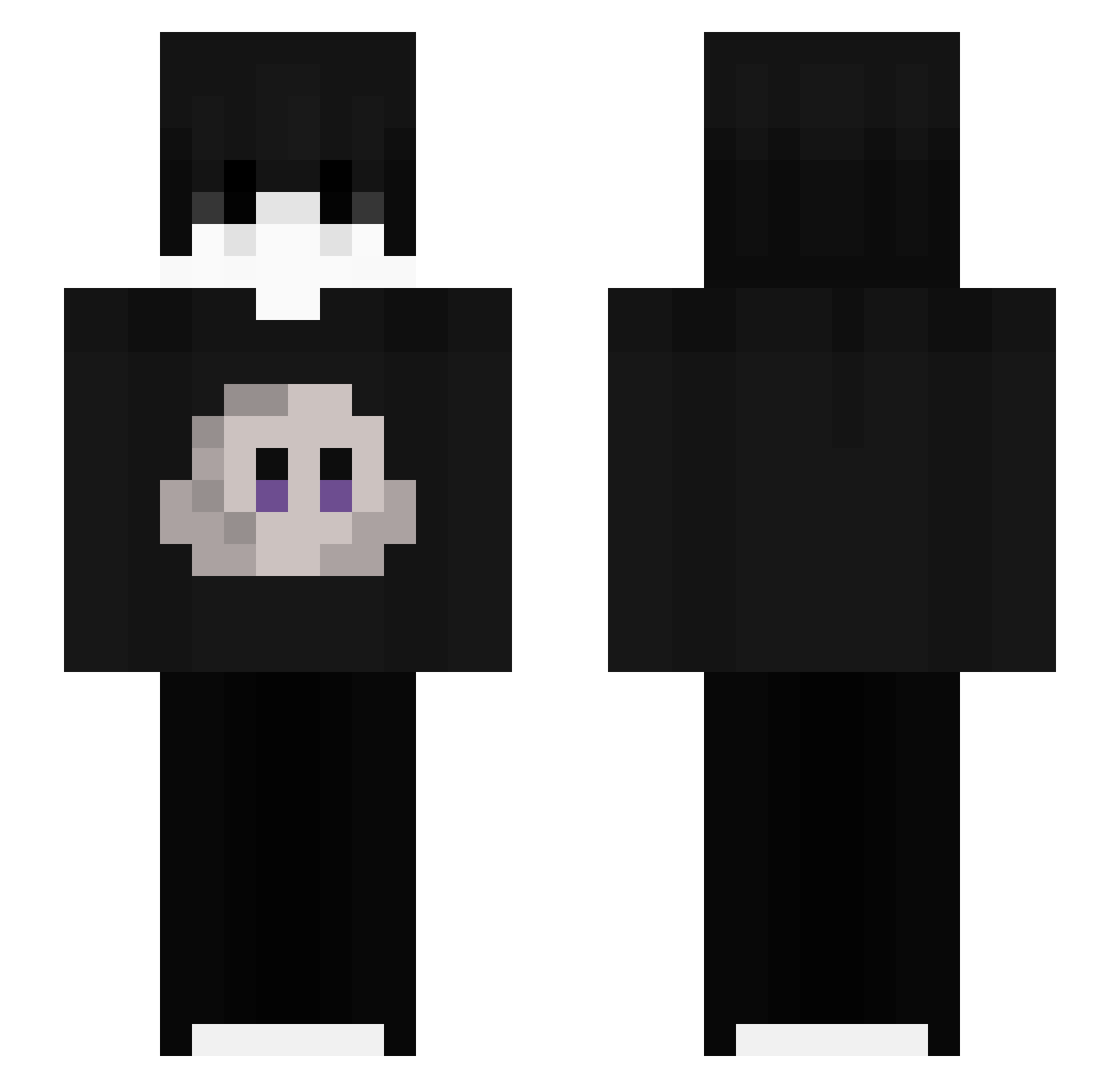 qRaiin Minecraft skin, front and back view
