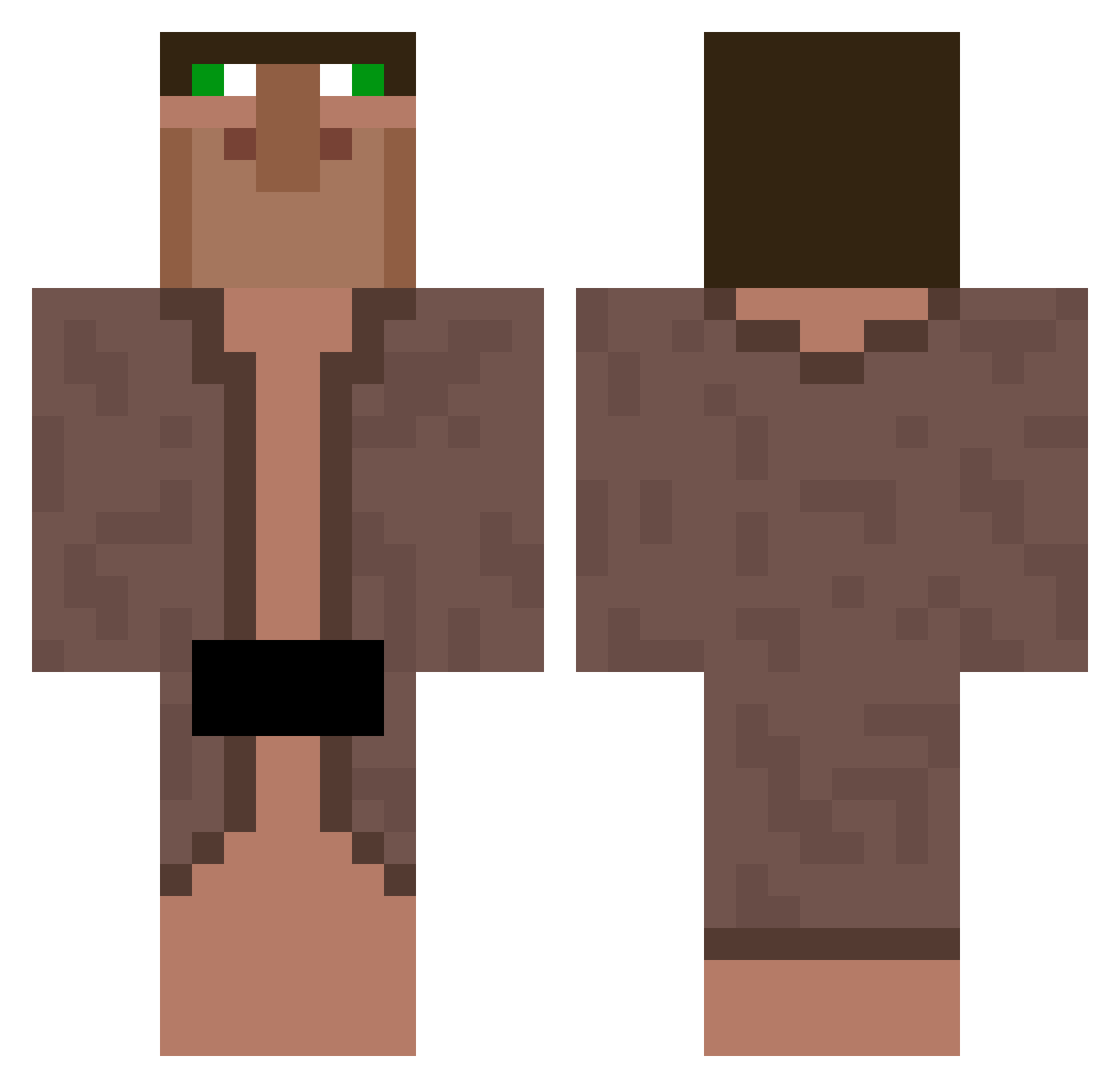 Harvester011 Minecraft skin, front and back view