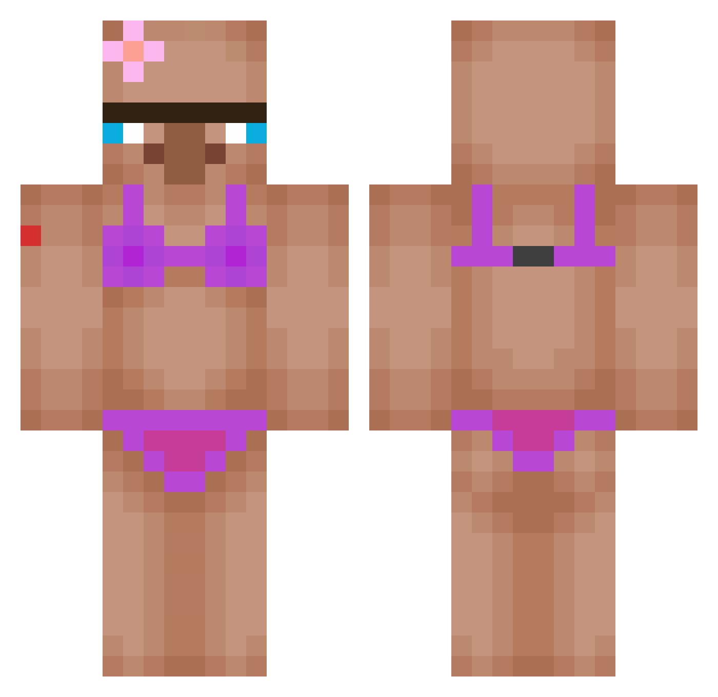 ZurasTV Minecraft skin, front and back view