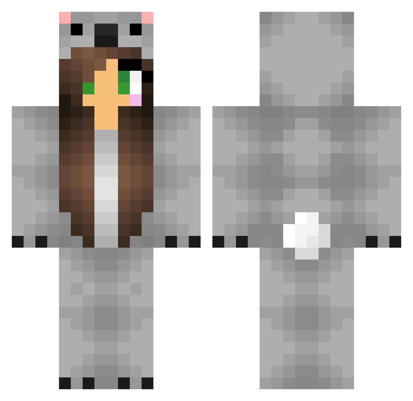 cassy Minecraft skin, front and back view