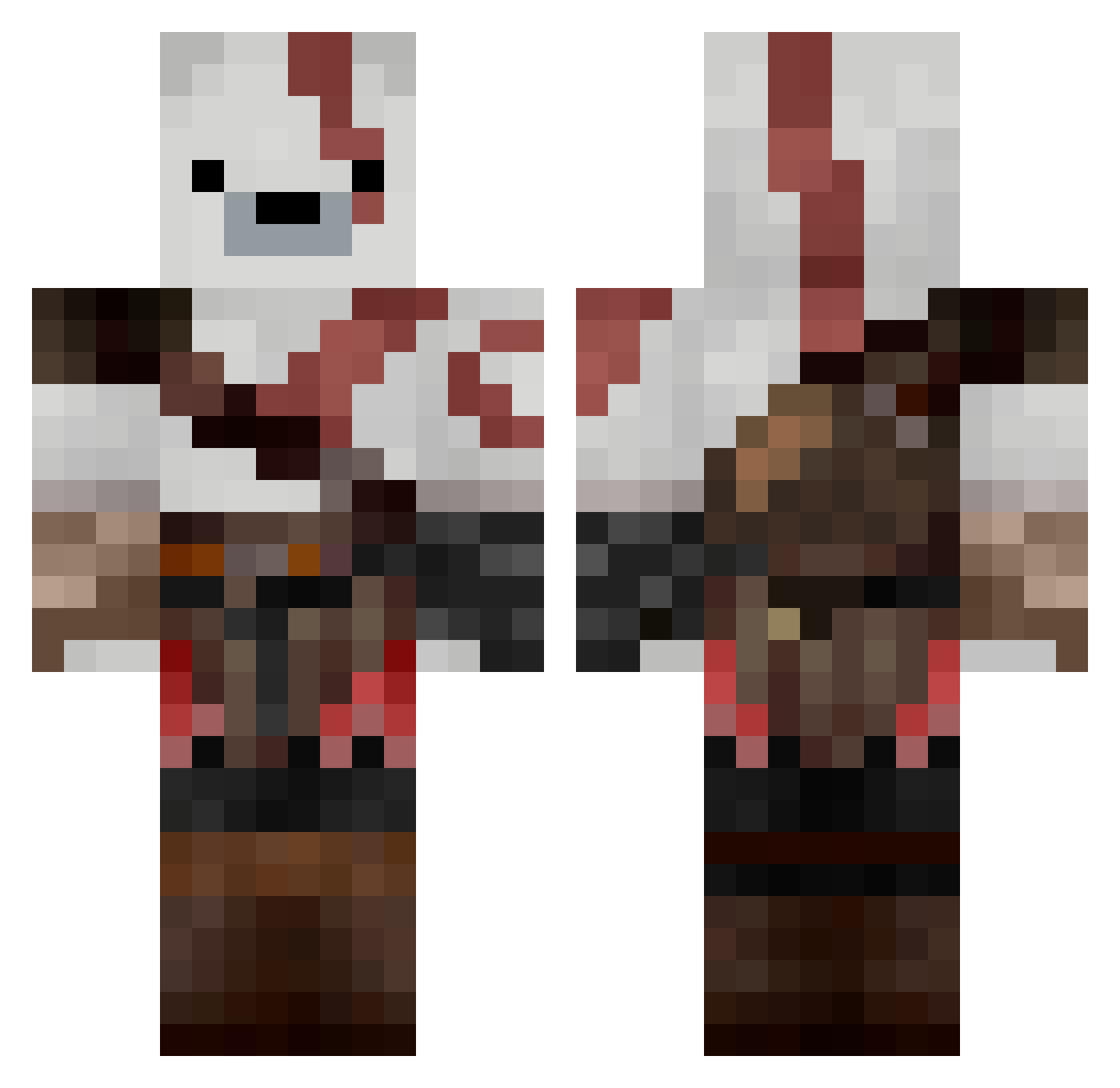 isGhostOfSparta Minecraft skin, front and back view