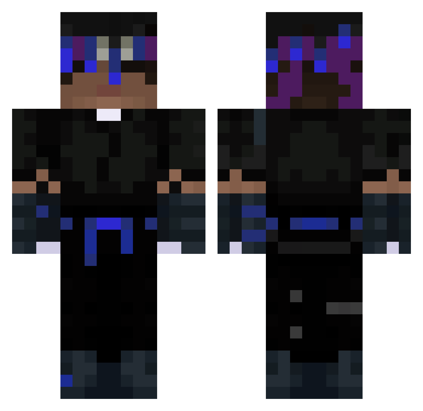 F0saken1 Minecraft skin, front and back view