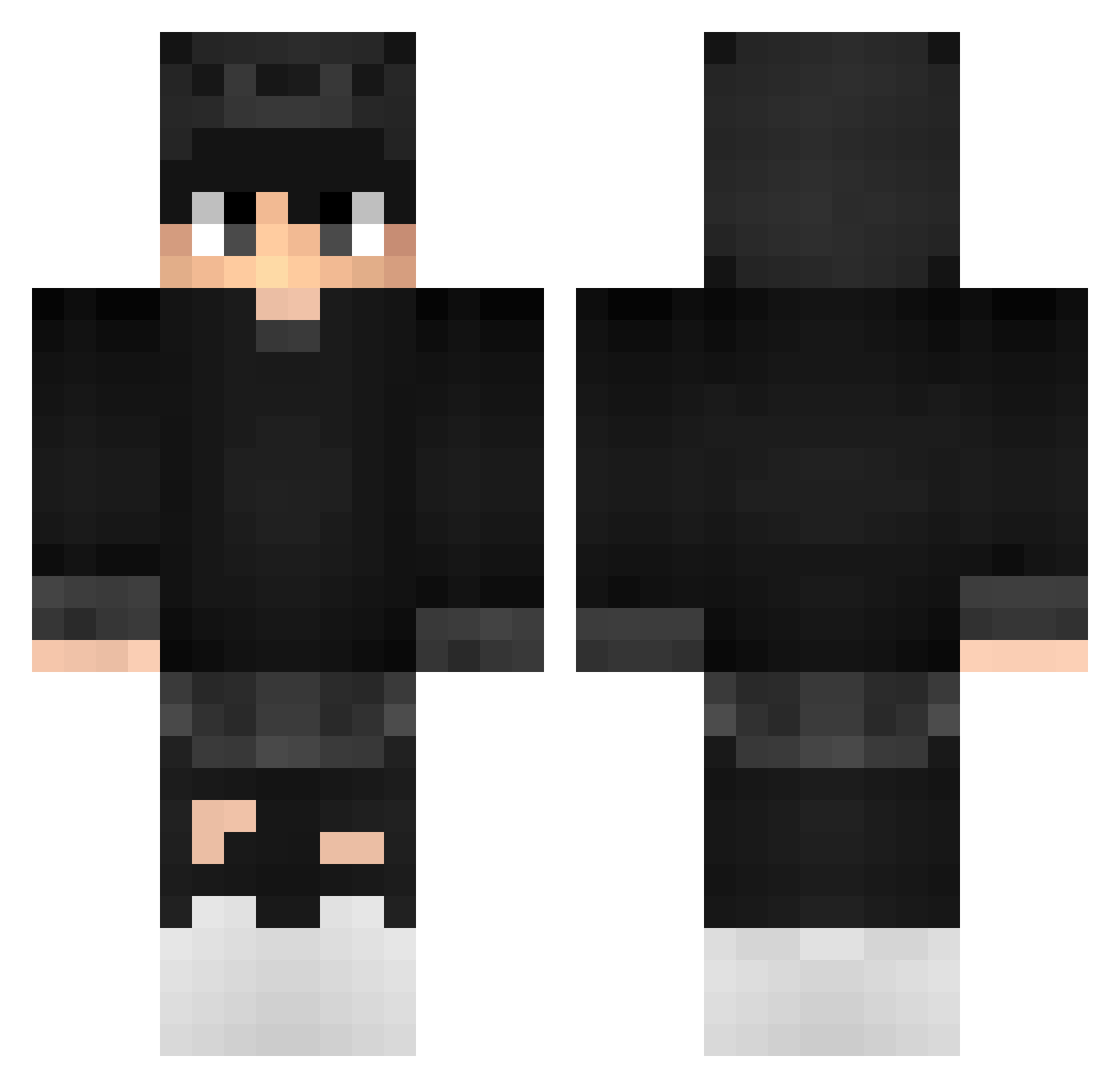 Sxfi Minecraft skin, front and back view