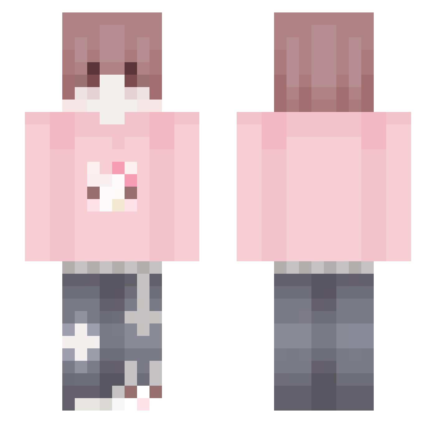 ixgstz Minecraft skin, front and back view