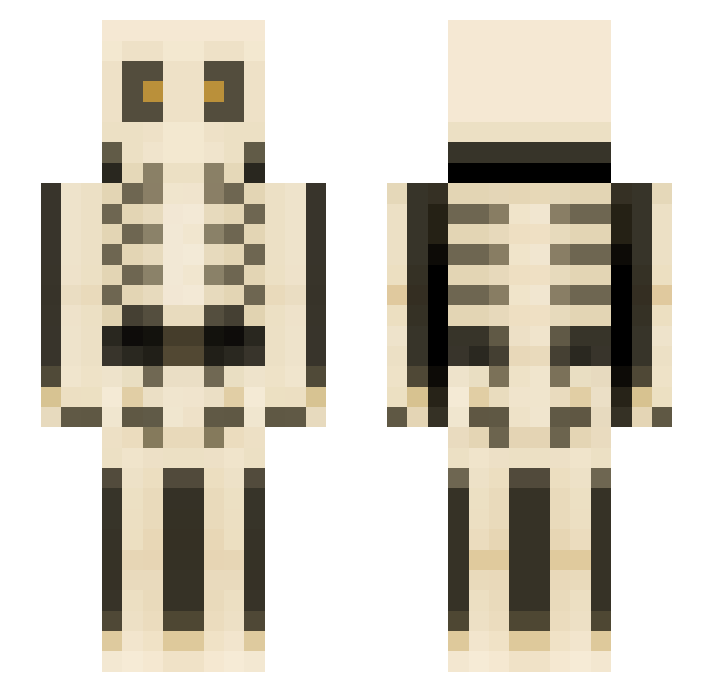 badbonemc Minecraft skin, front and back view