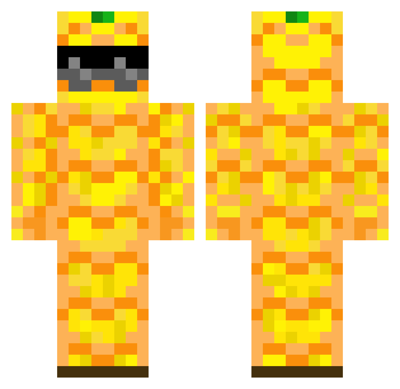 fcassd Minecraft skin, front and back view