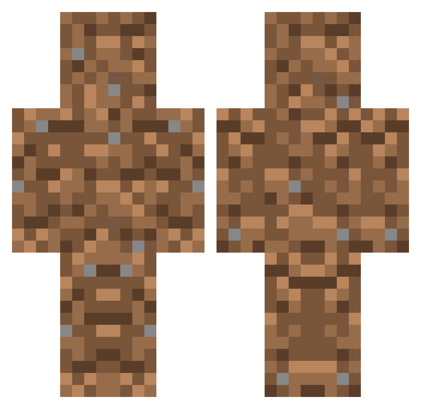 Soils Minecraft skin, front and back view