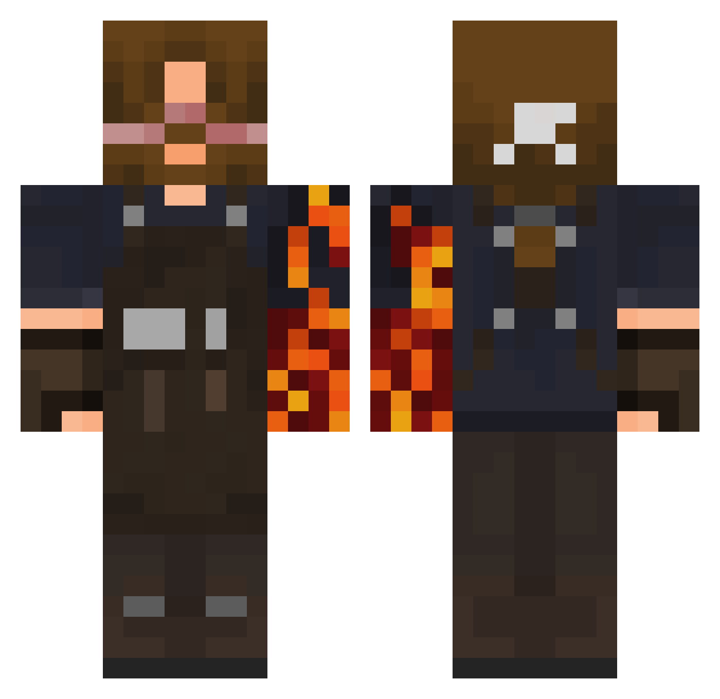 skybanshi Minecraft skin, front and back view