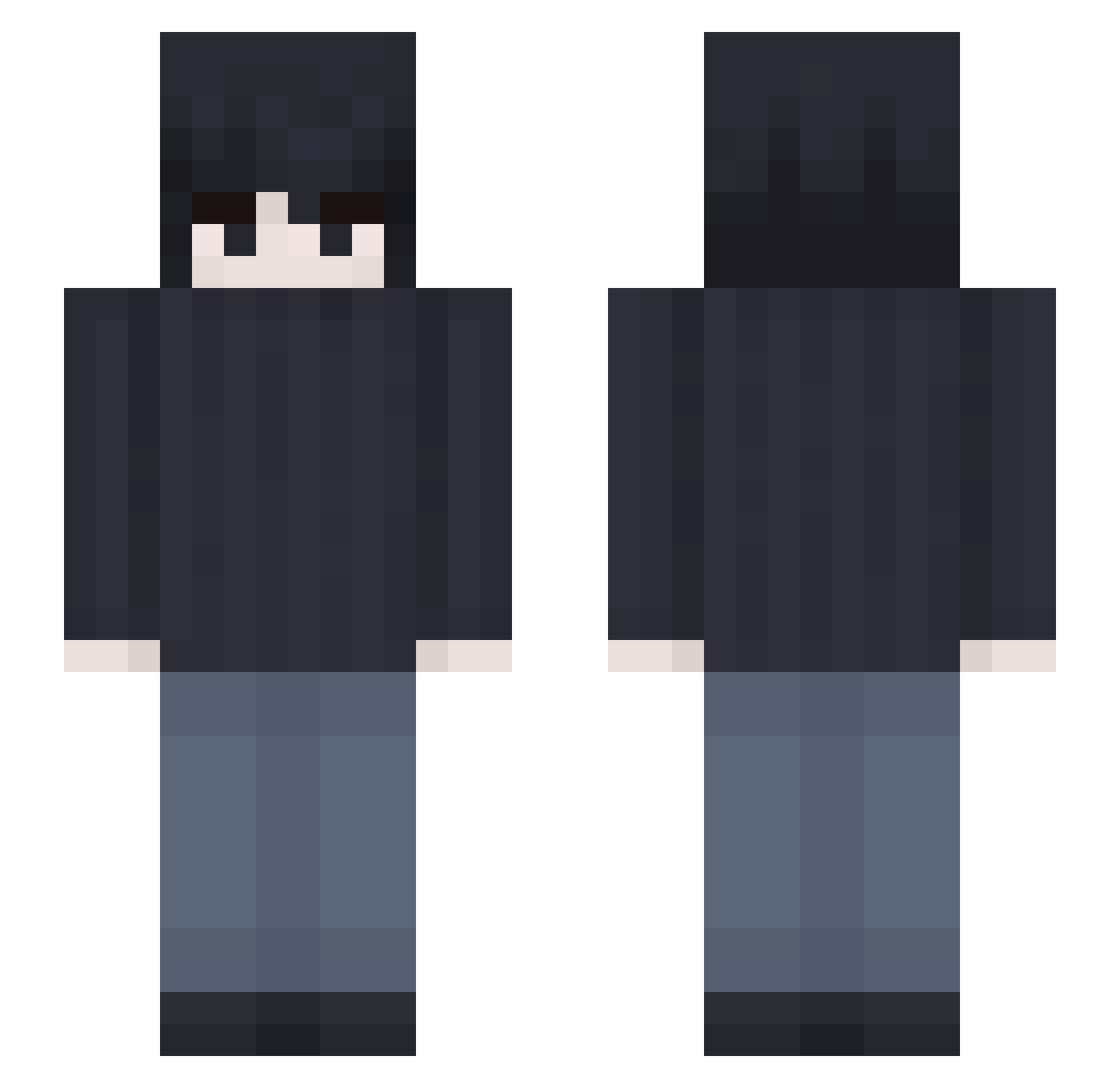 immenesiva Minecraft skin, front and back view
