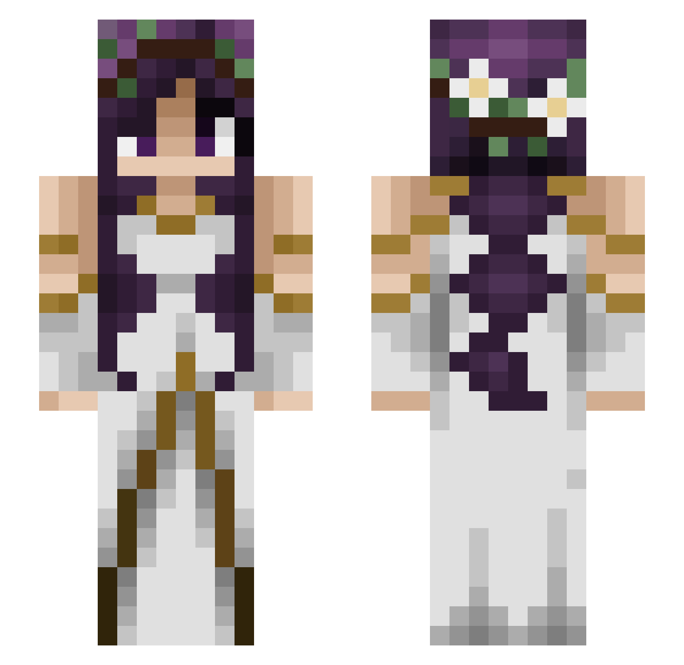 KattaCorvere Minecraft skin, front and back view