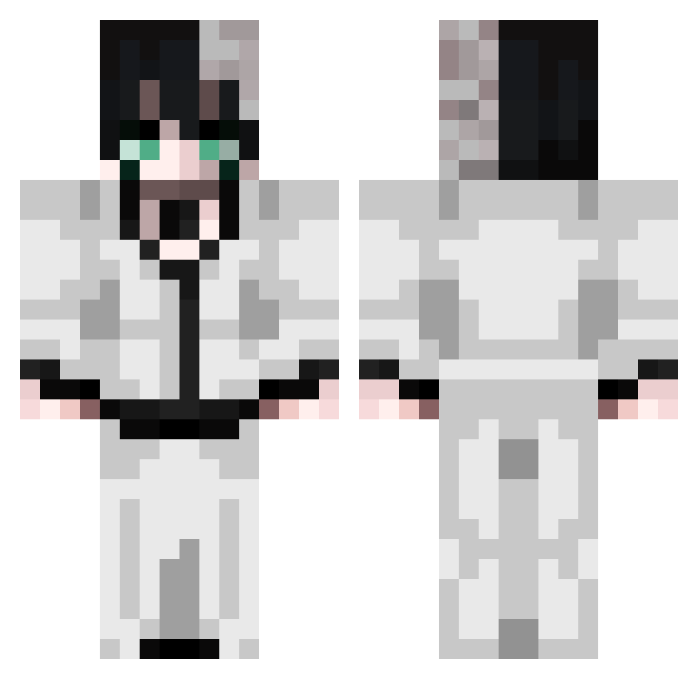 X1bb Minecraft skin, front and back view