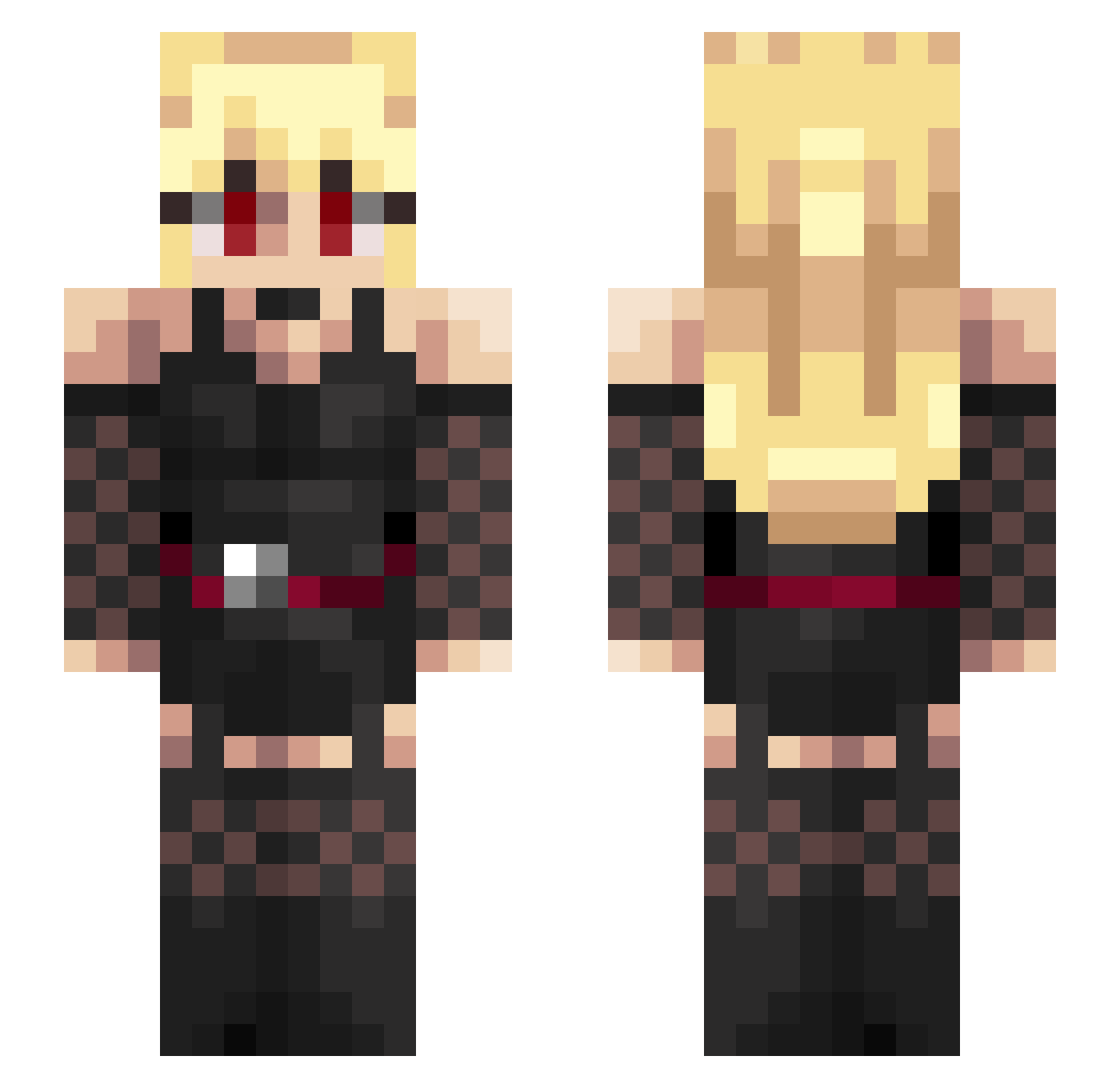 alkoholismi Minecraft skin, front and back view