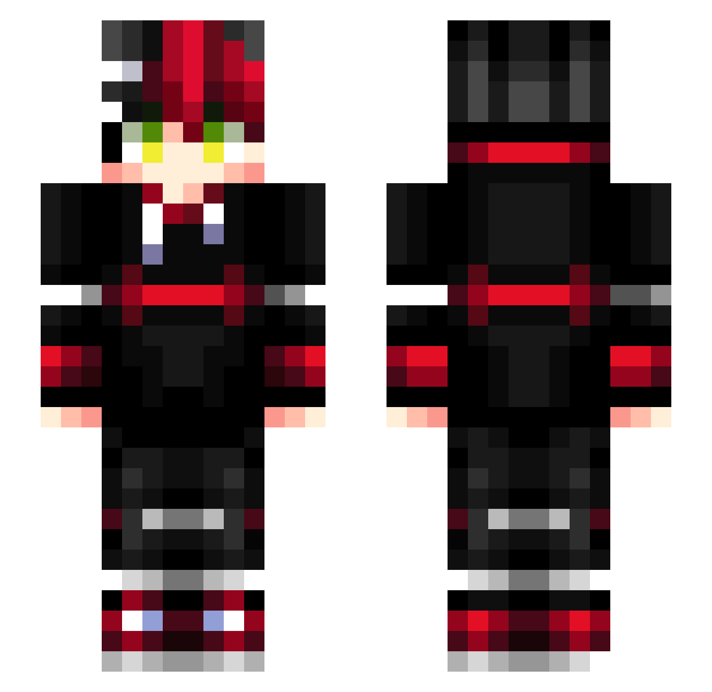 YukiYuse1 Minecraft skin, front and back view