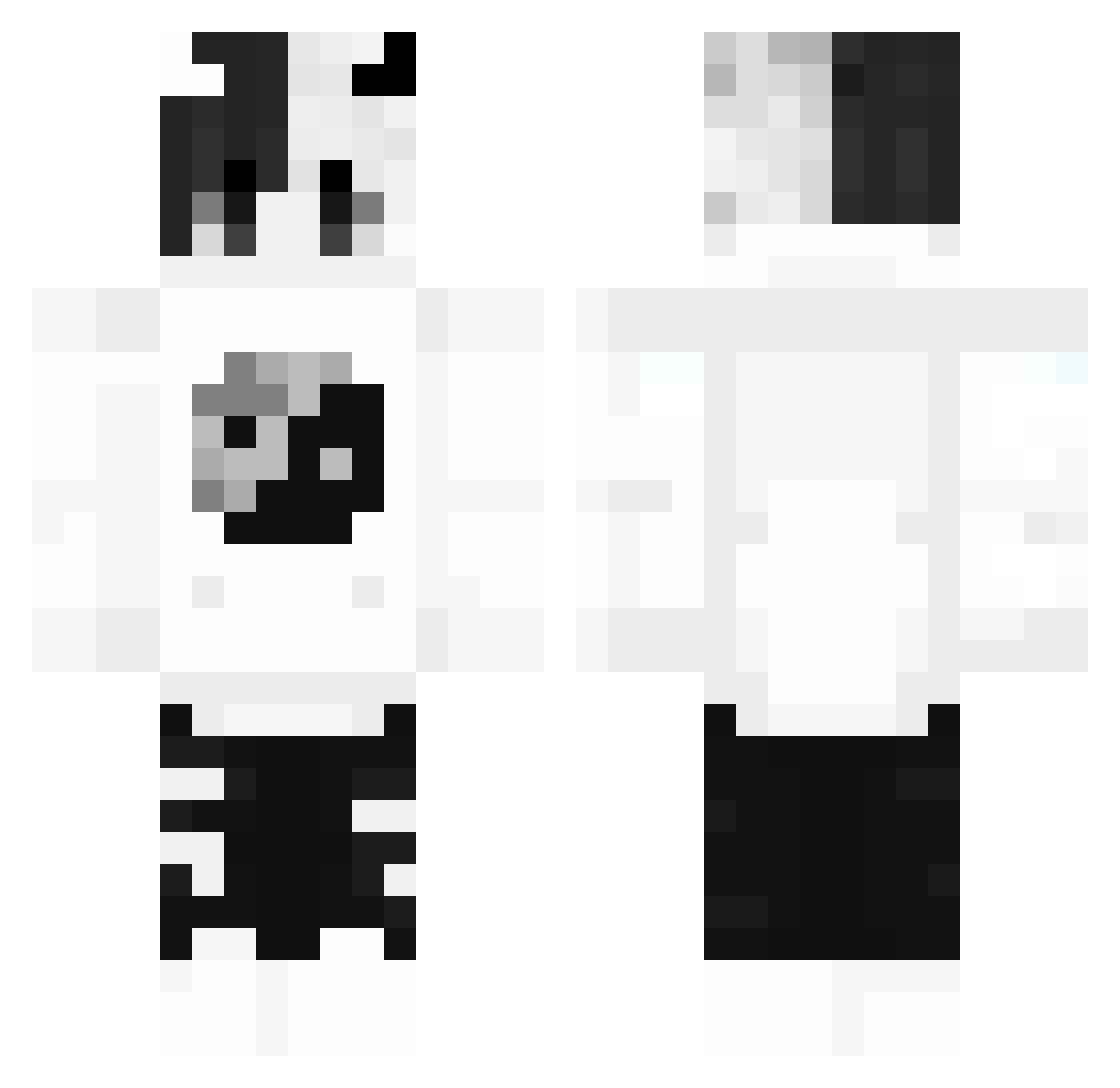 Tuedy Minecraft skin, front and back view