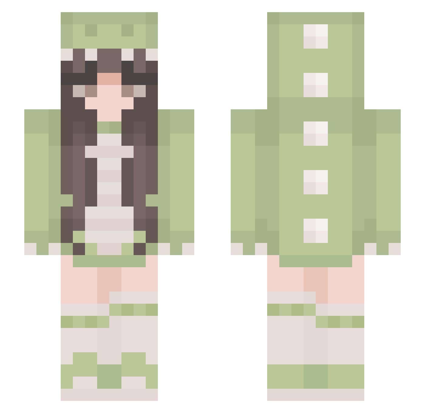 SuperPata Minecraft skin, front and back view