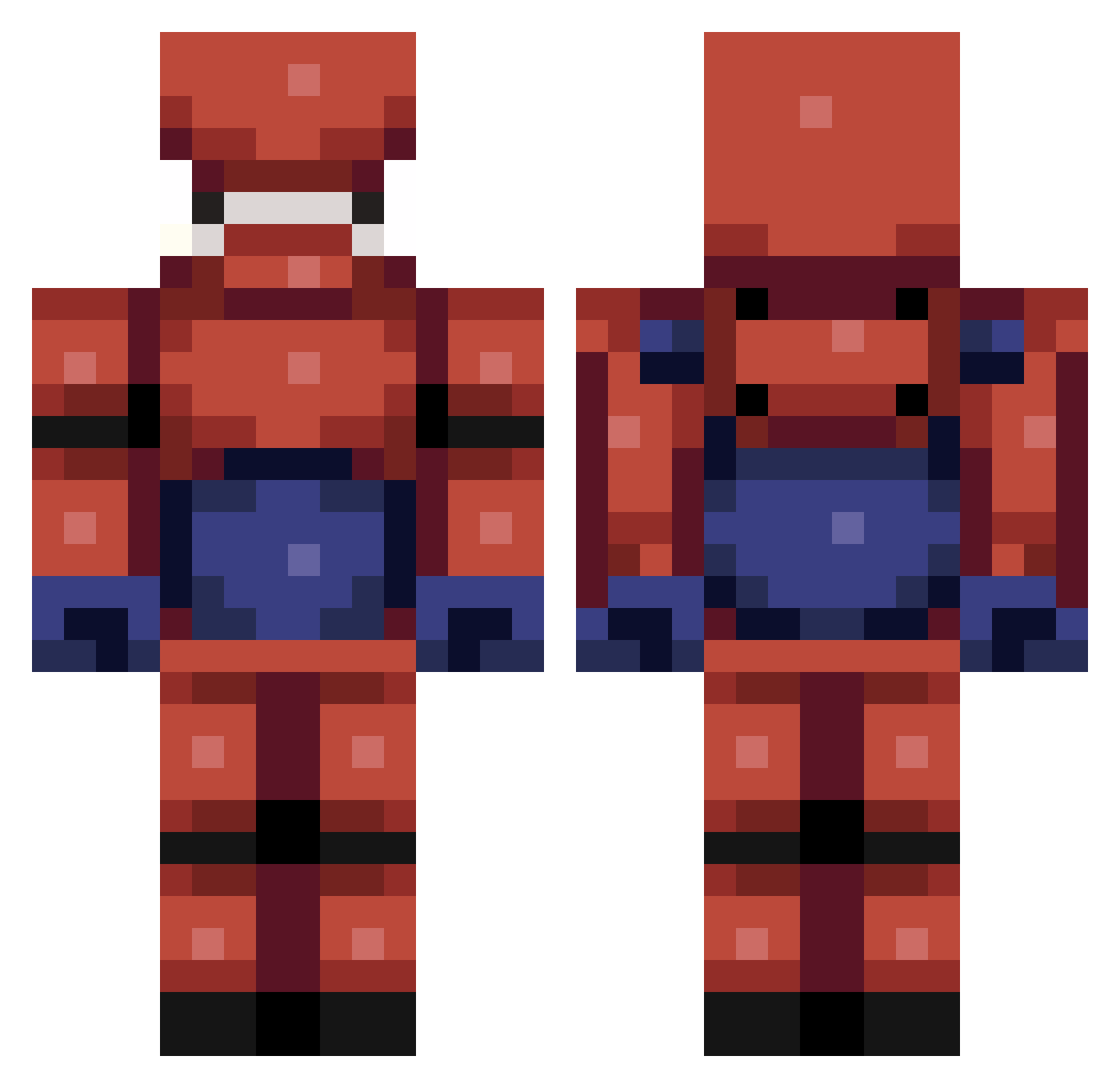 DefaultDogey Minecraft skin, front and back view