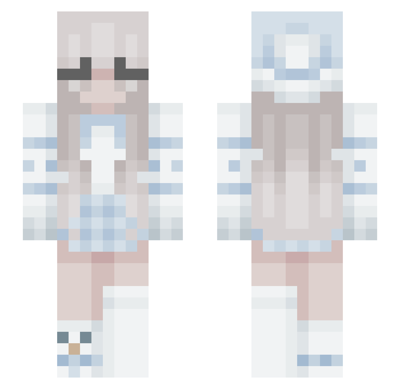 Miizuno Minecraft skin, front and back view