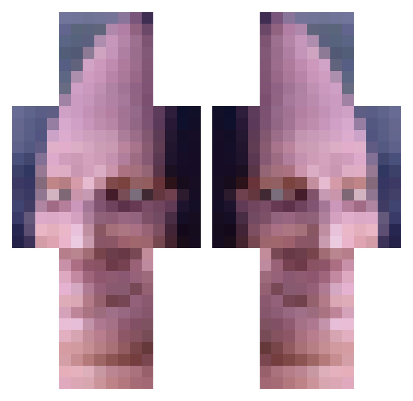 Realunsbeakable Minecraft skin, front and back view