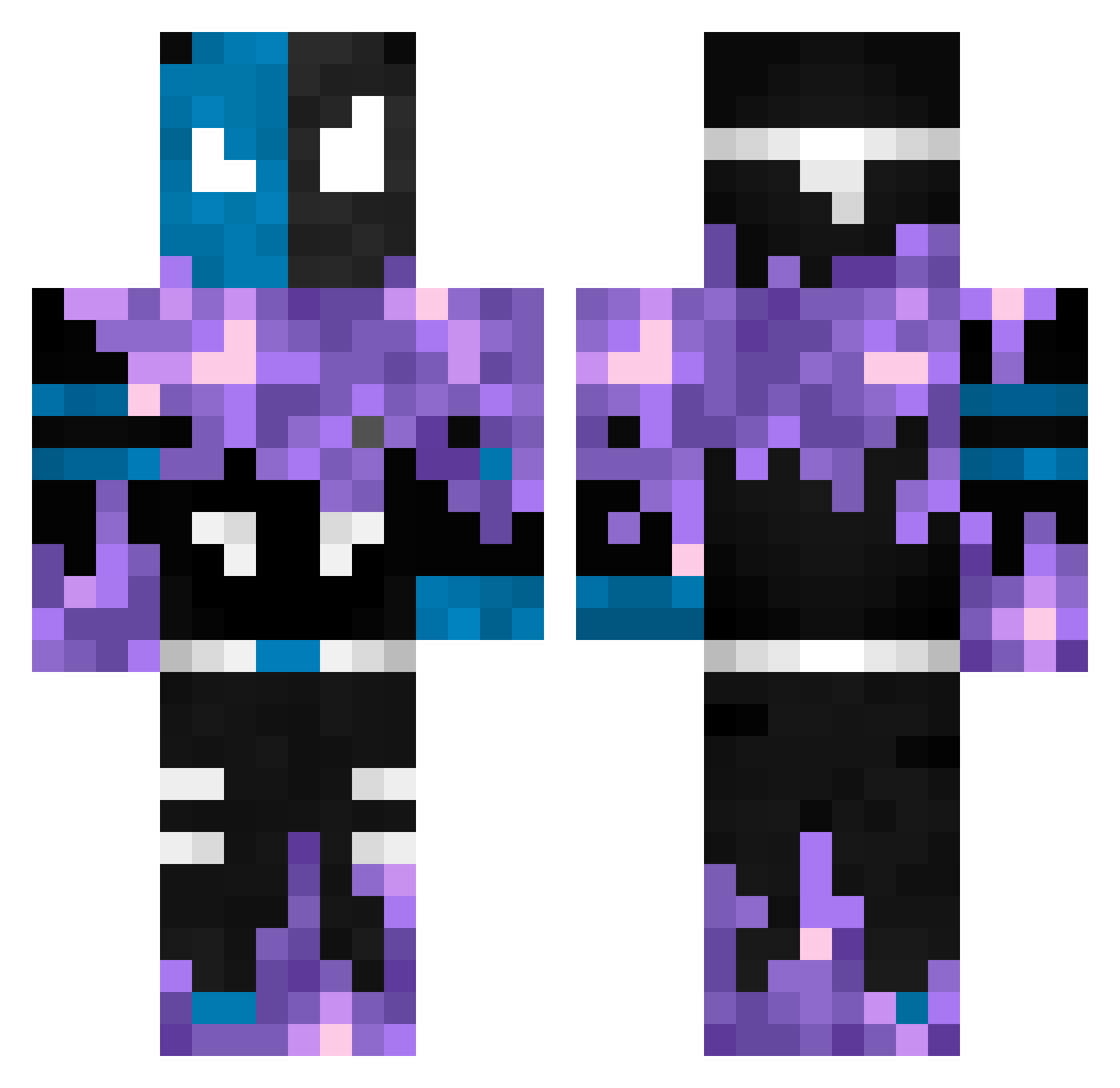 Tizer06 Minecraft skin, front and back view