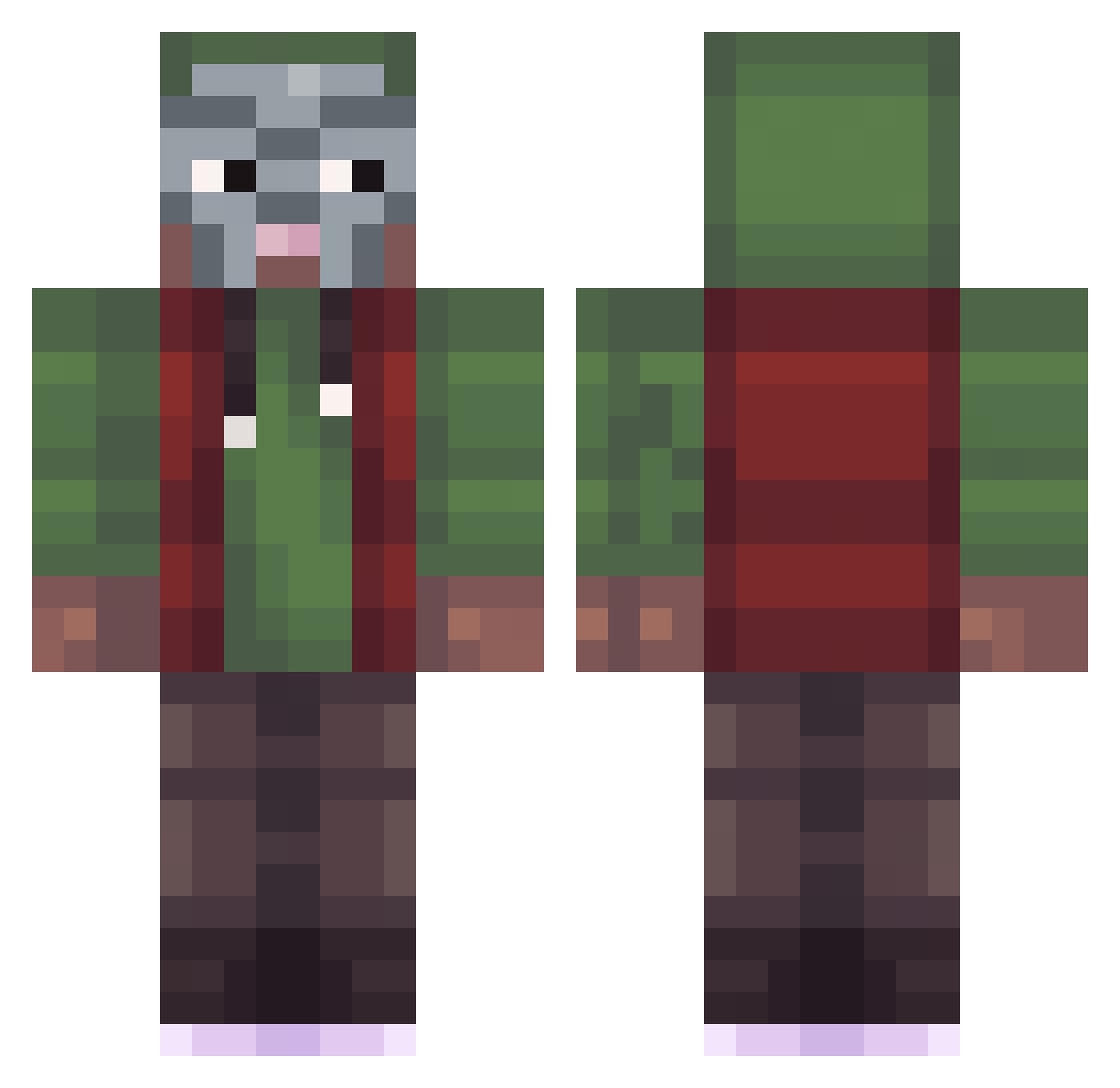HesaidOh Minecraft skin, front and back view