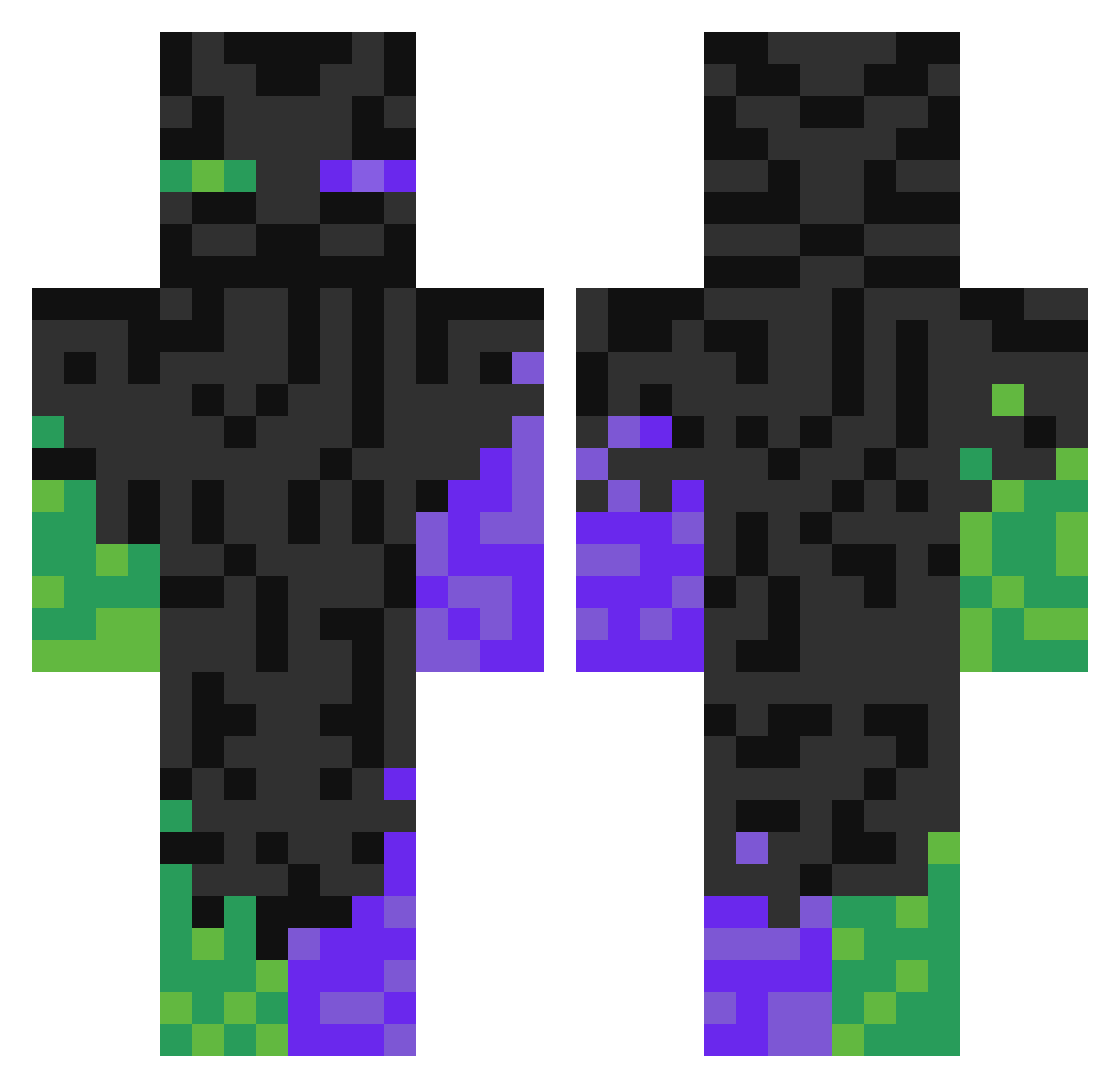 Cassi3006 Minecraft skin, front and back view