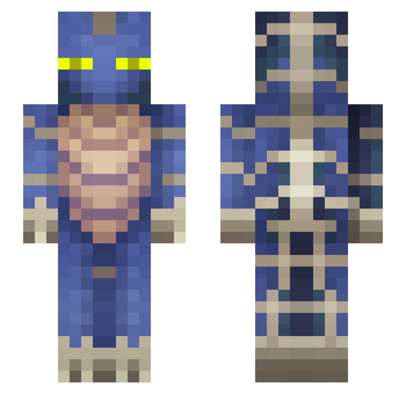 F4UNT3 Minecraft skin, front and back view