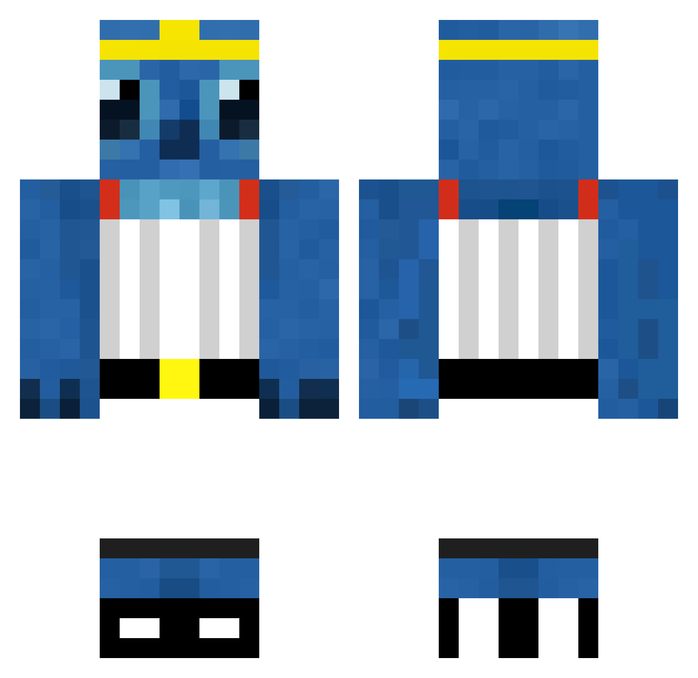 ZxPo Minecraft skin, front and back view