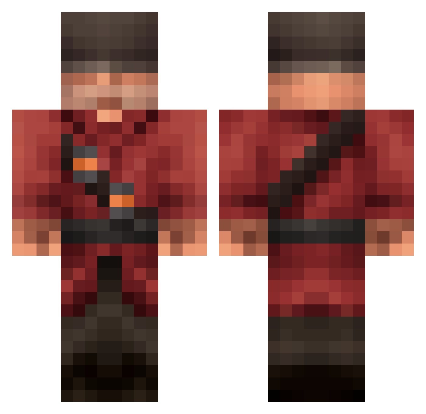 YAAREP Minecraft skin, front and back view