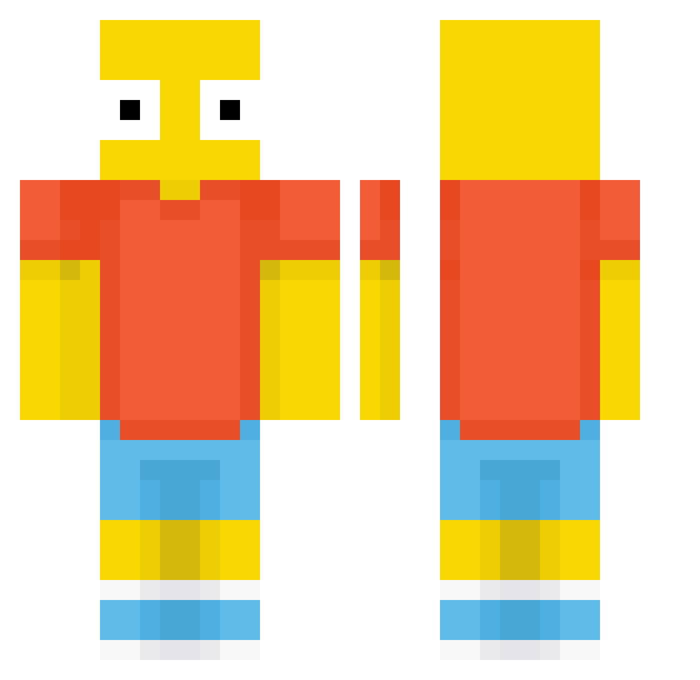 Konndu Minecraft skin, front and back view