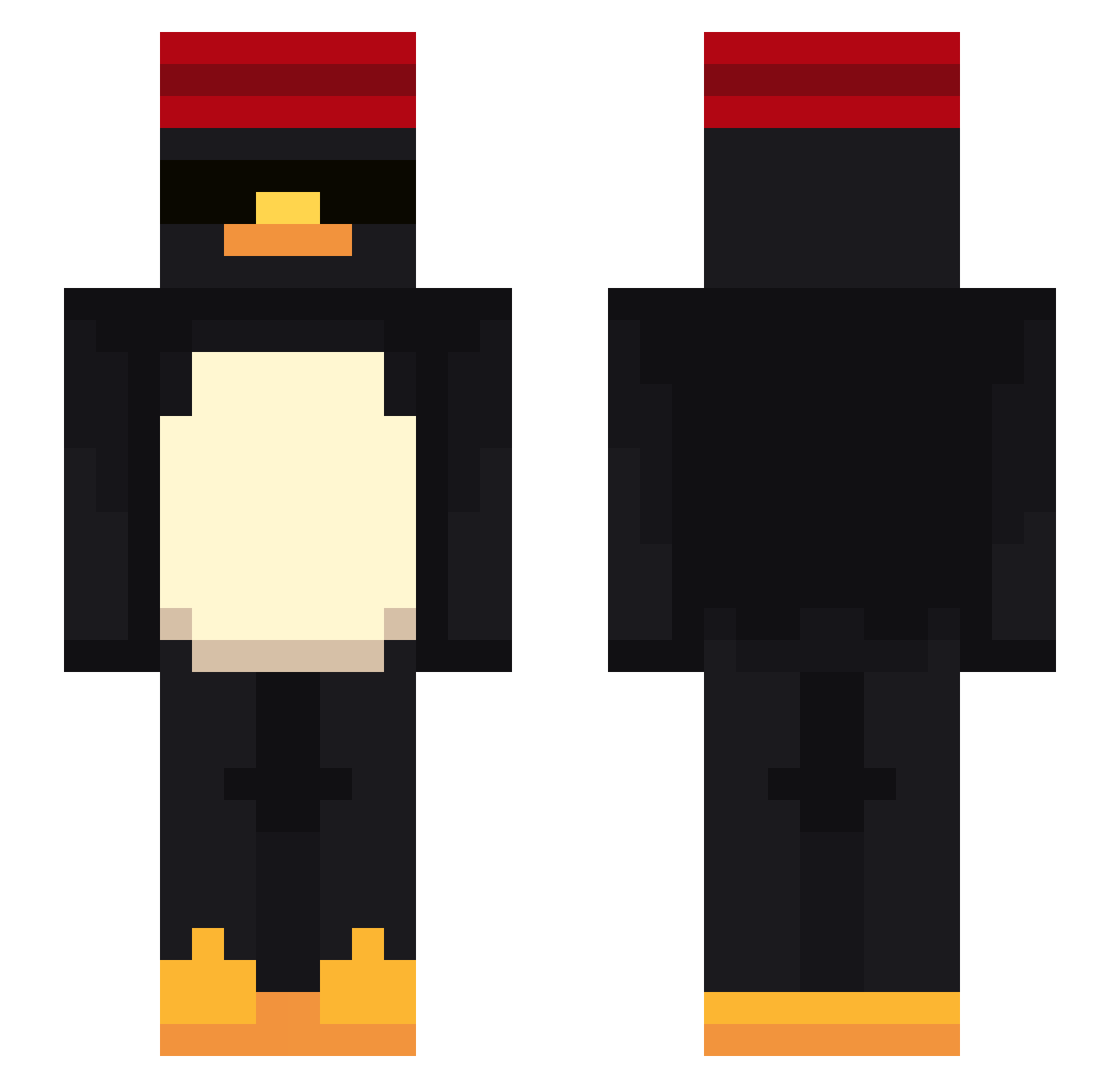 CCDlmao Minecraft skin, front and back view