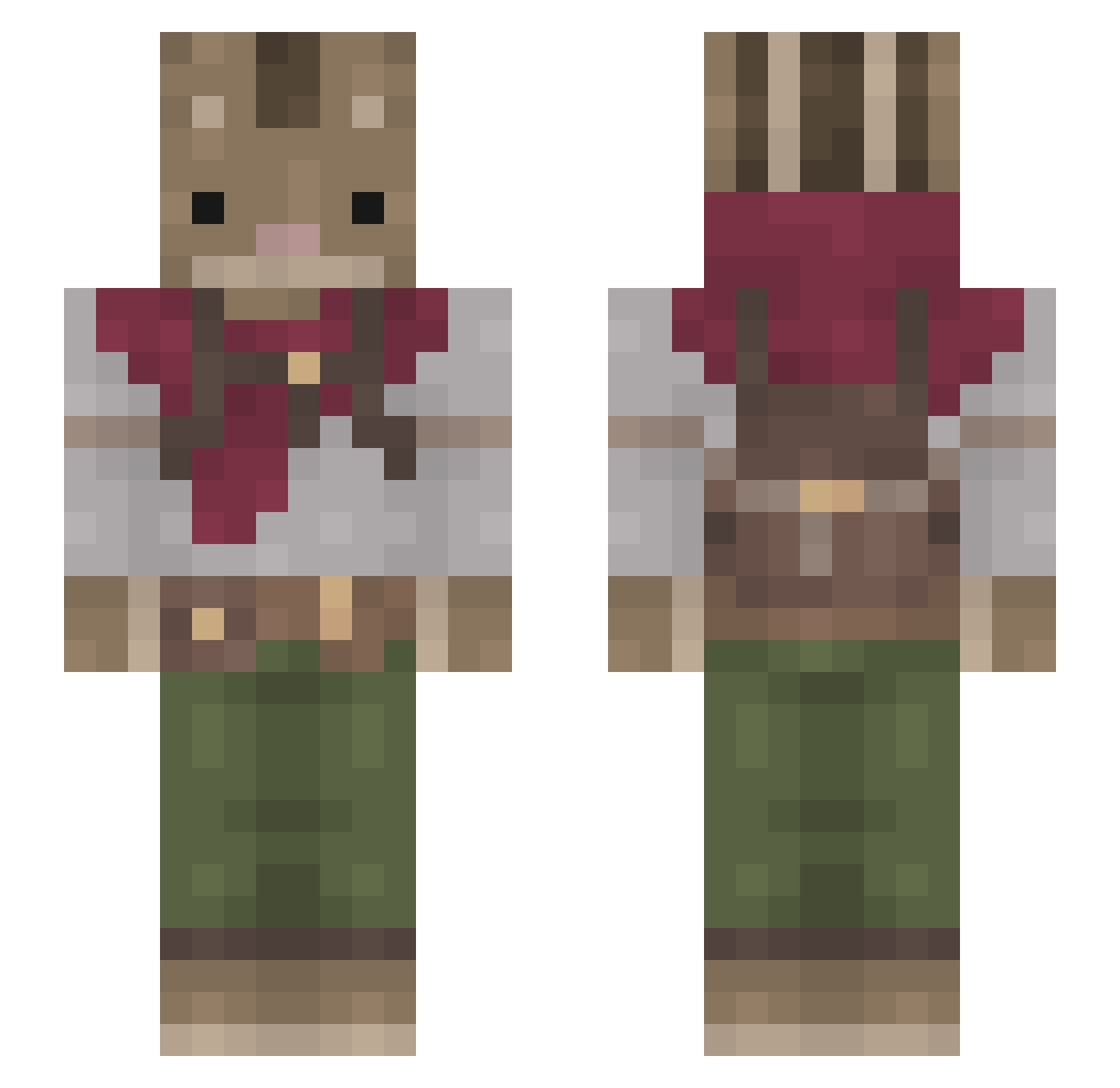 uhoh_mc Minecraft skin, front and back view