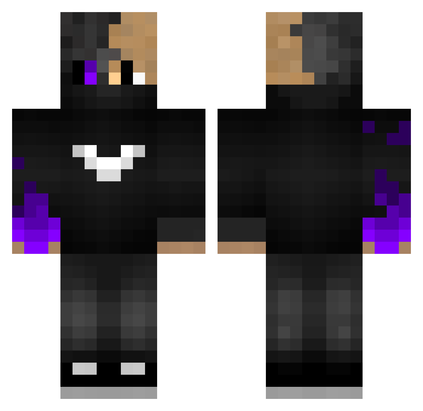 xxxdev1lreap3rx Minecraft skin, front and back view