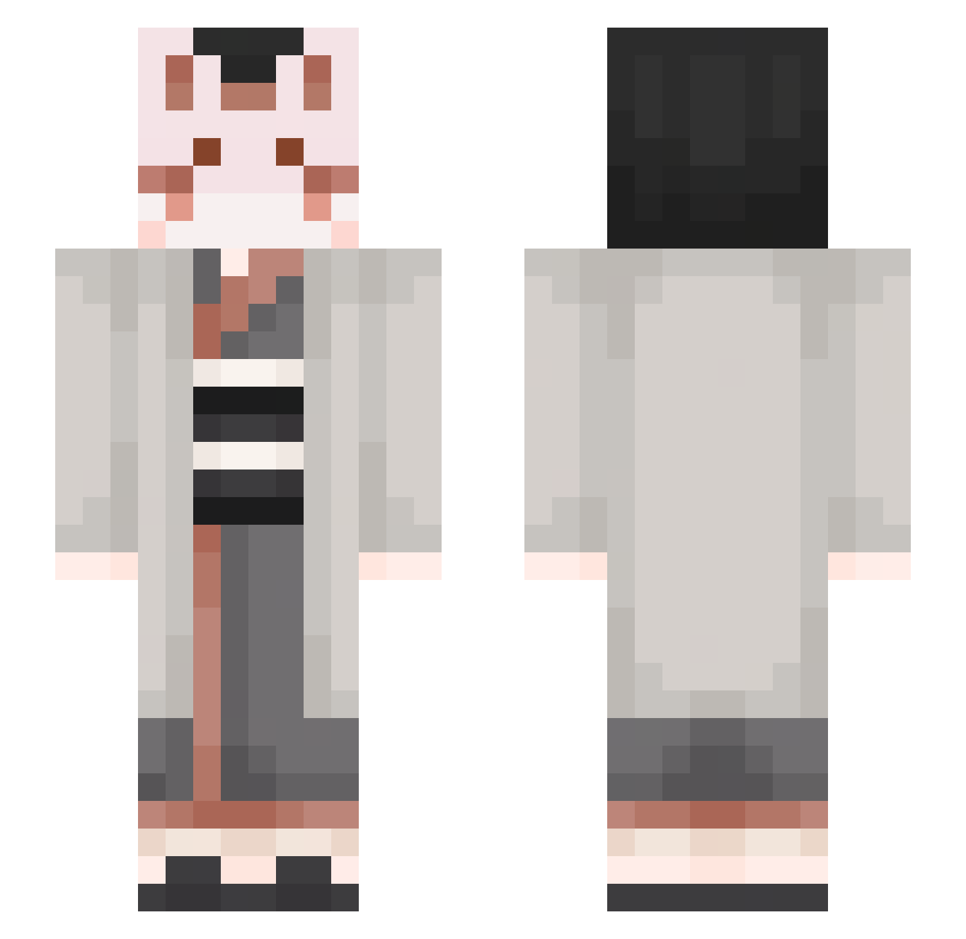 lepidopteral Minecraft skin, front and back view