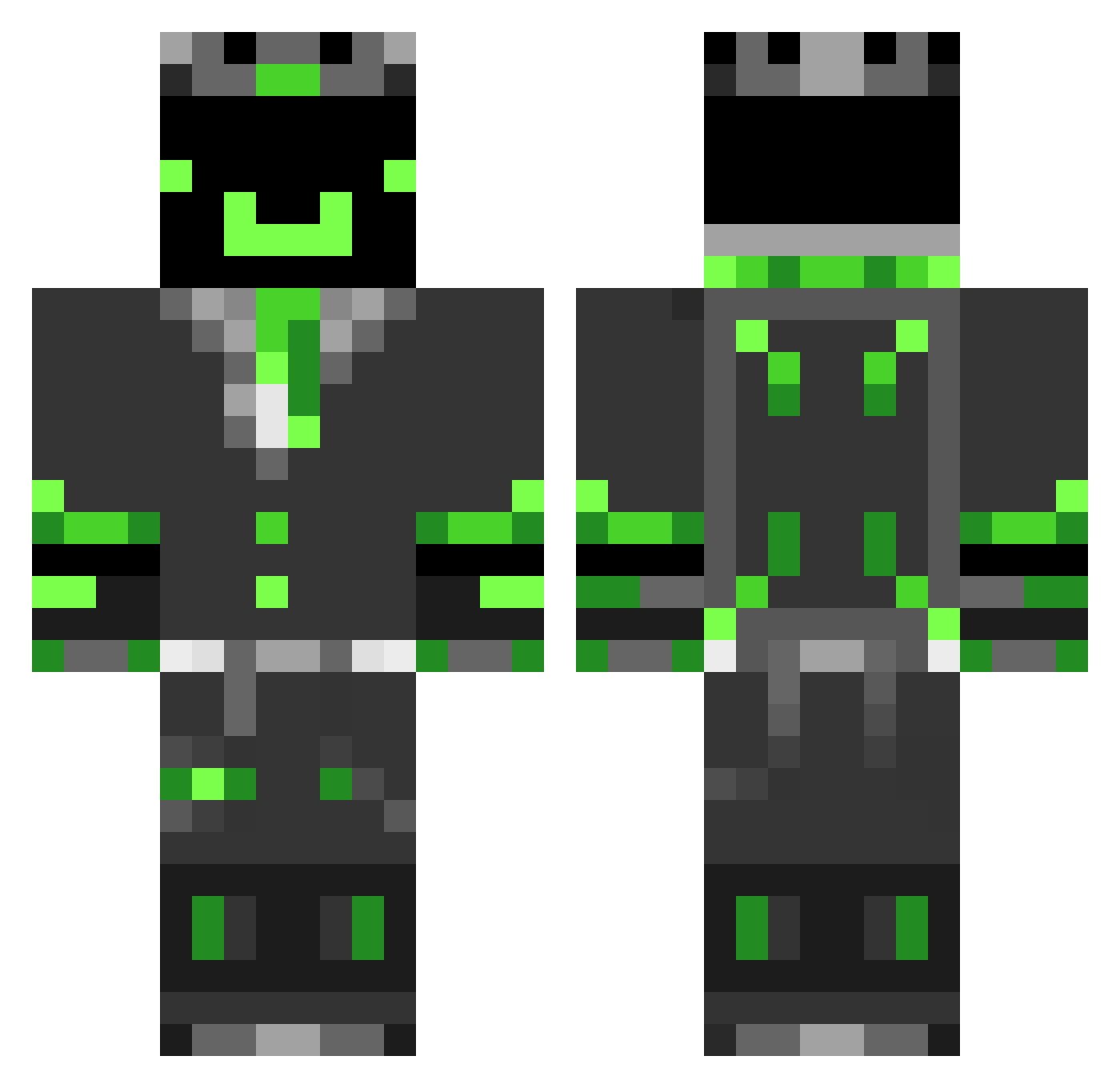 Izzurban Minecraft skin, front and back view