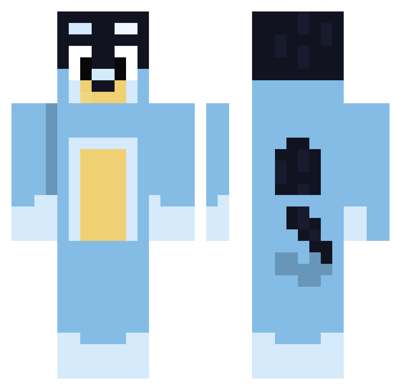 morningbread123 Minecraft skin, front and back view