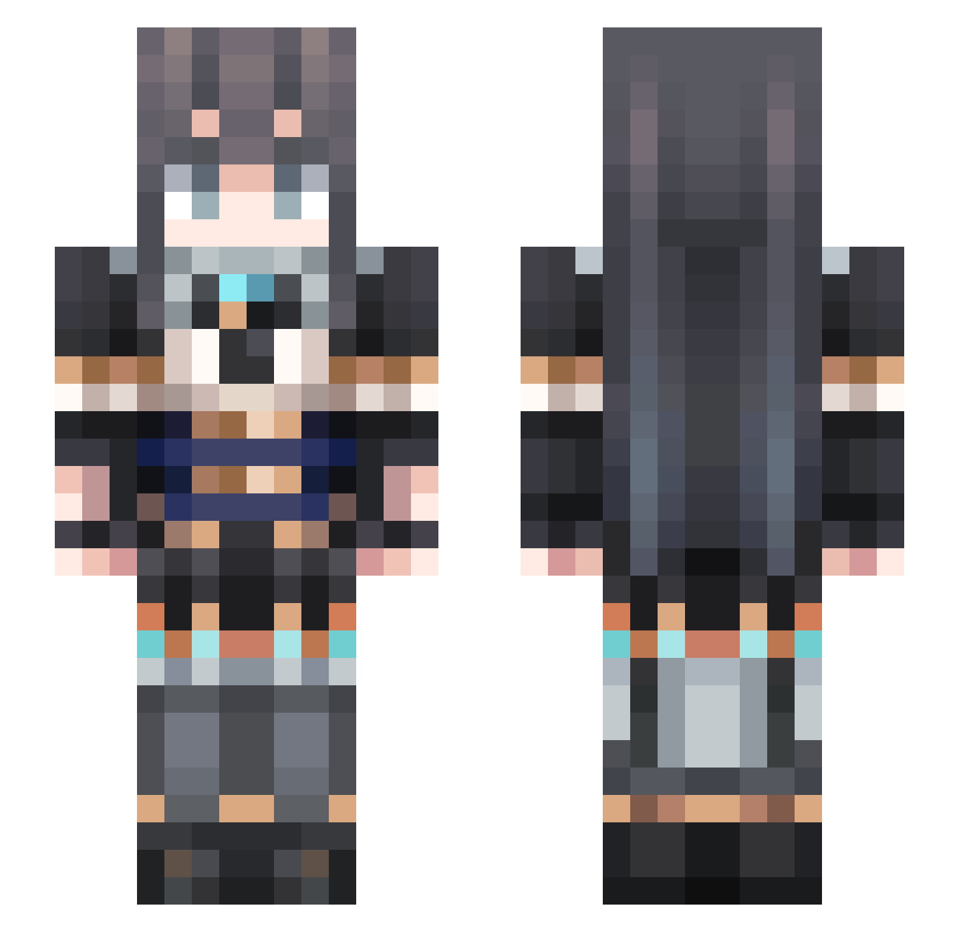 CuteGirl_qianwo Minecraft skin, front and back view