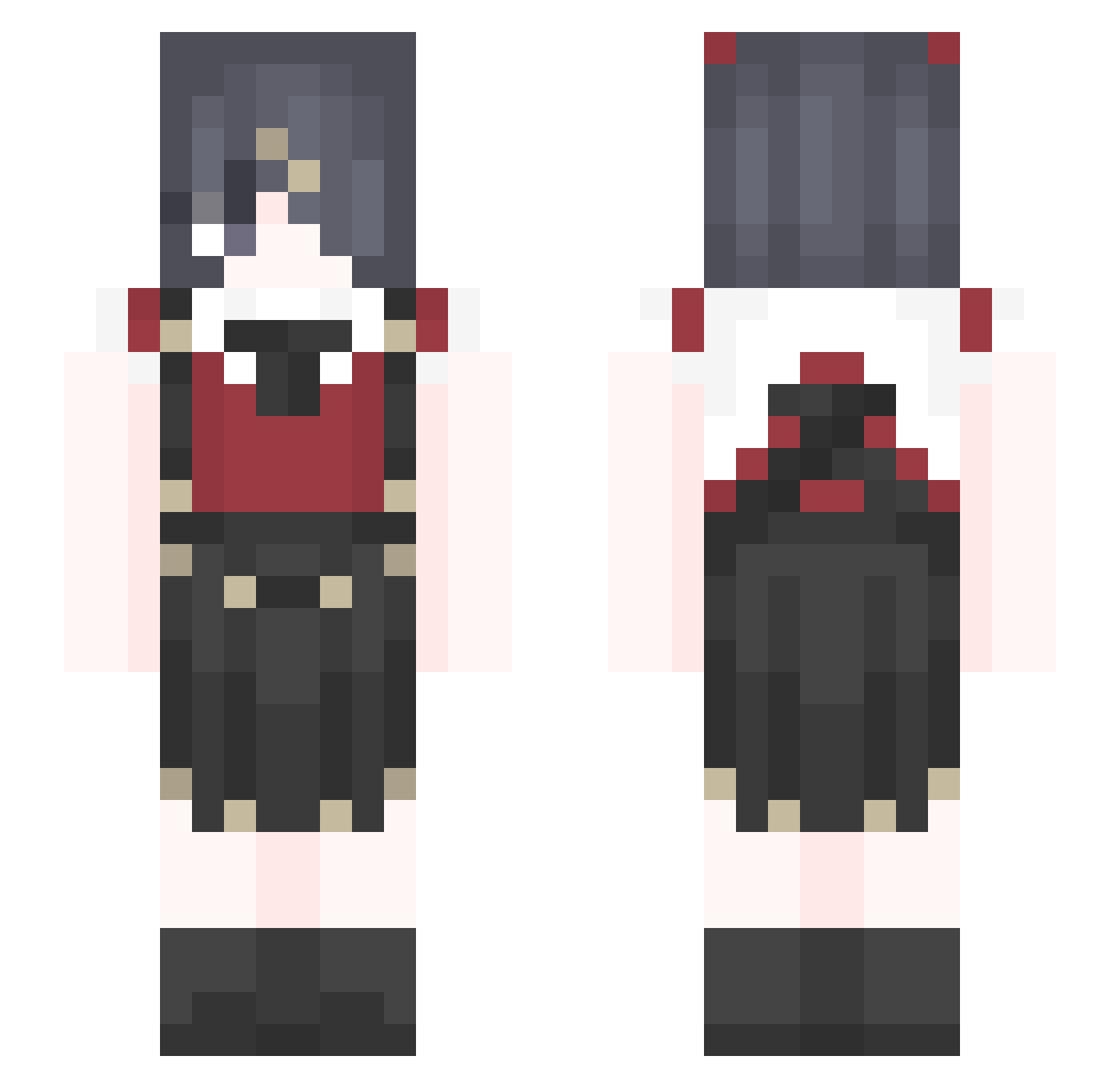 TheExunity Minecraft skin, front and back view