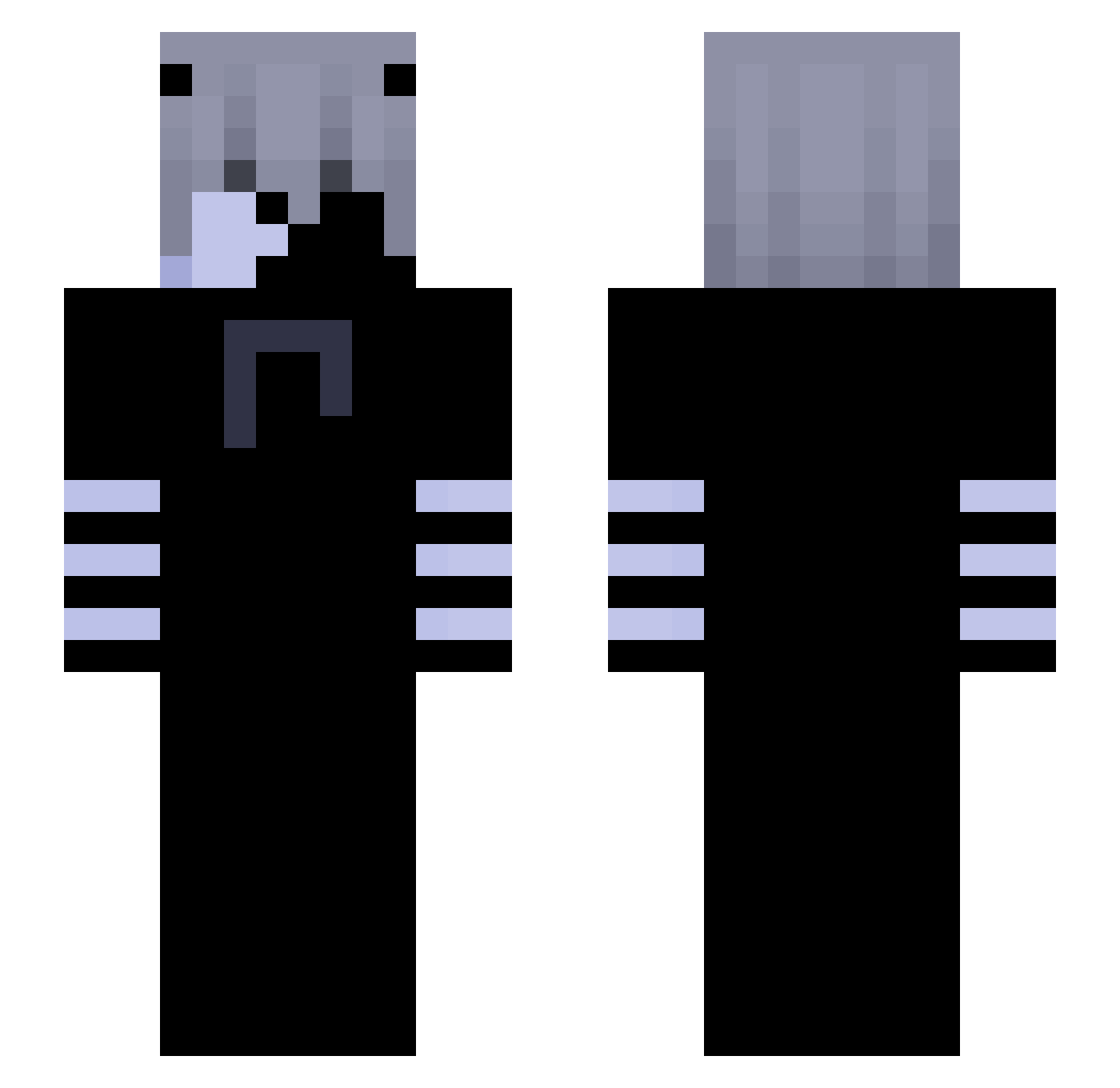 ItzRealMoonlight Minecraft skin, front and back view