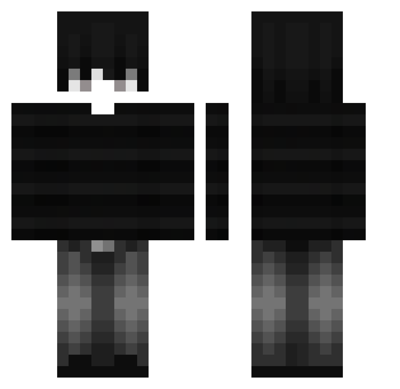 Lowlen Minecraft skin, front and back view
