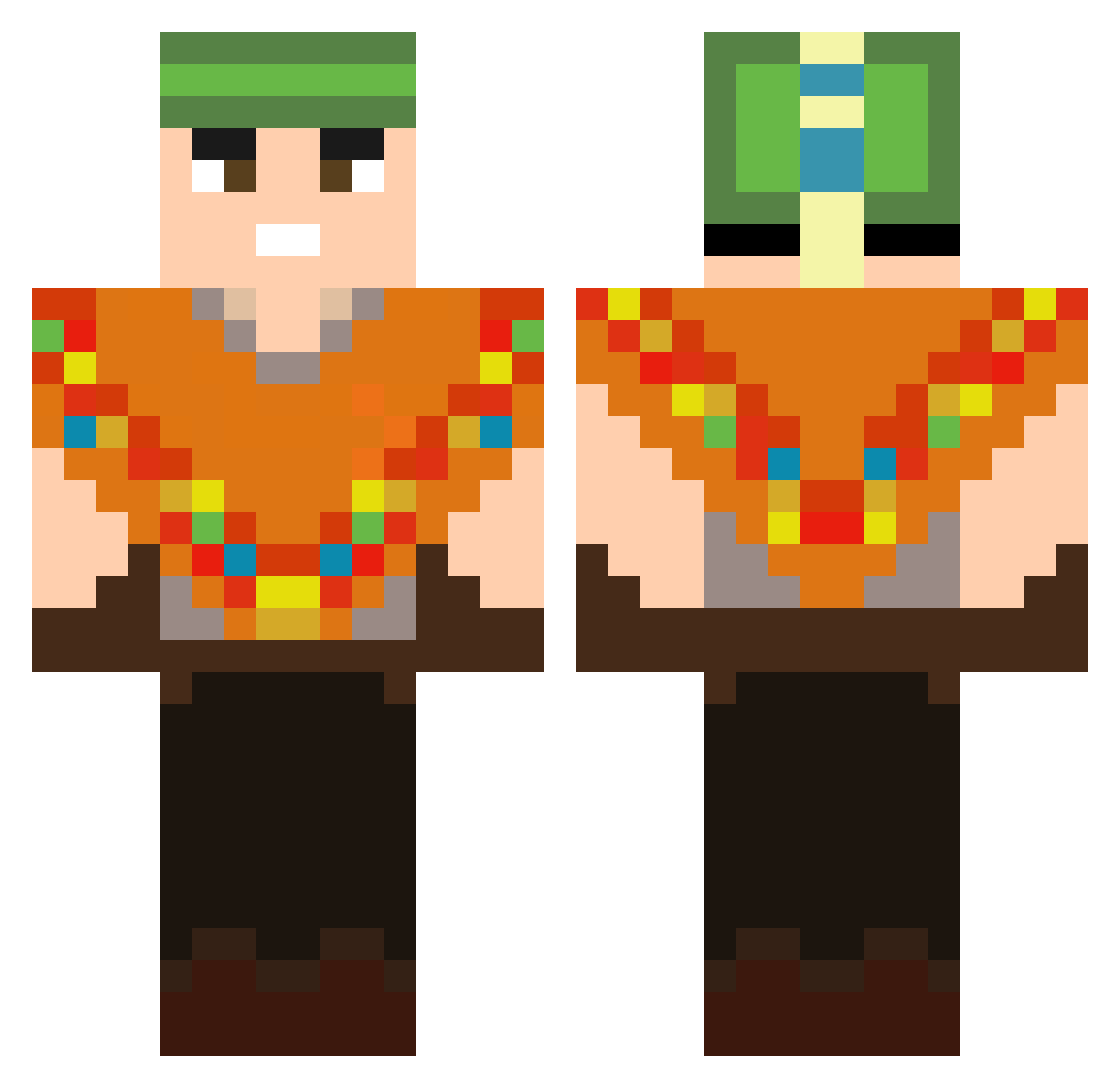 Taeban Minecraft skin, front and back view