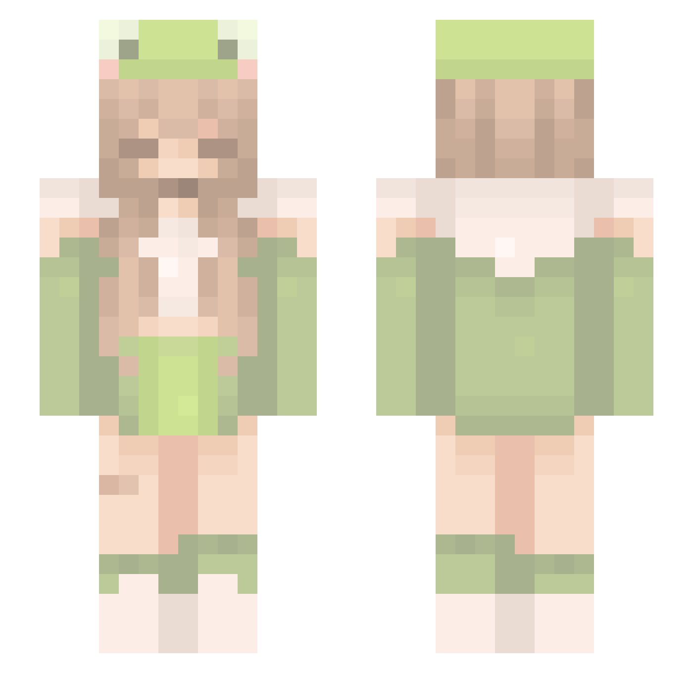 Shiroo122 Minecraft skin, front and back view
