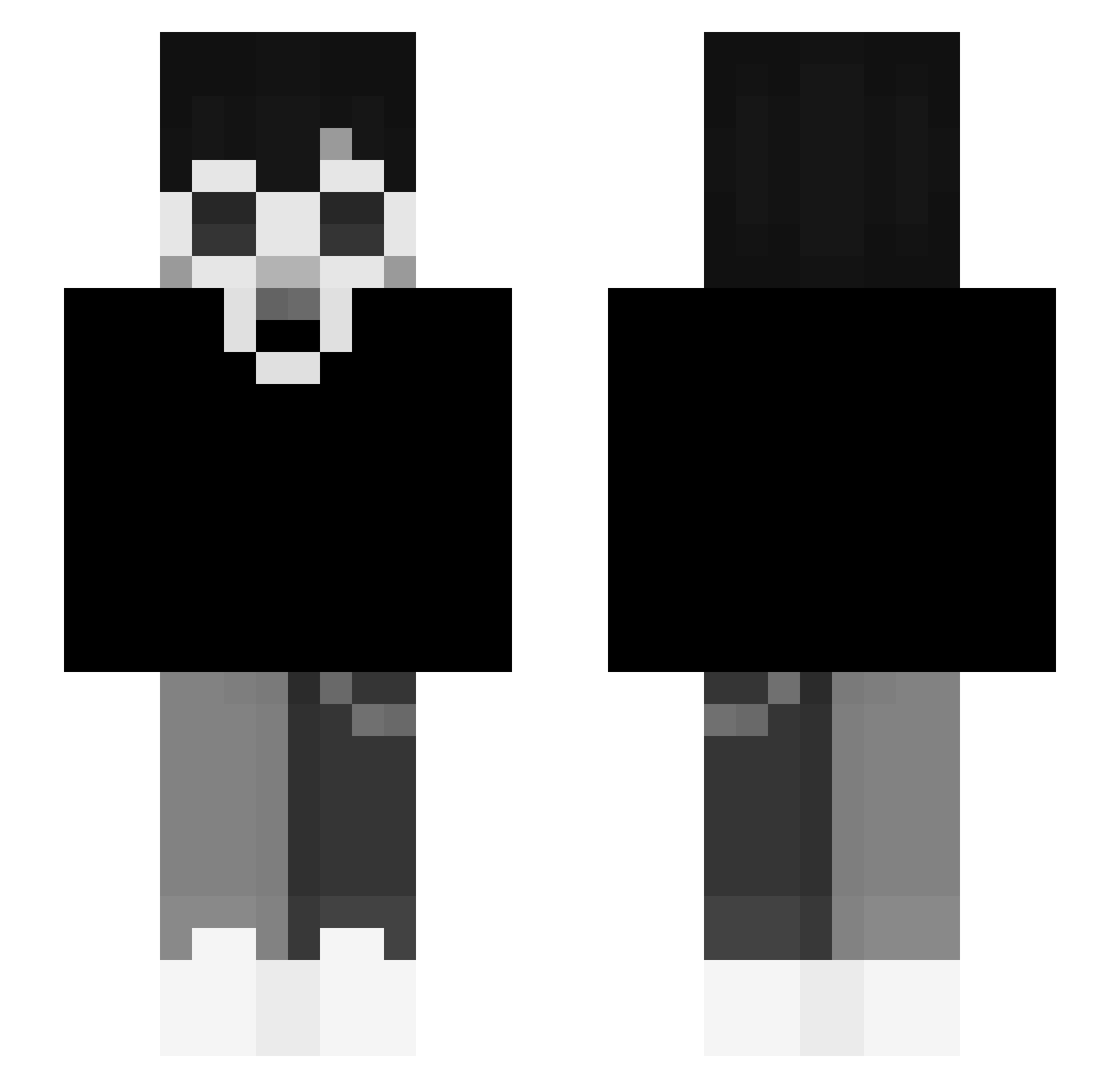 Sandal Minecraft skin, front and back view
