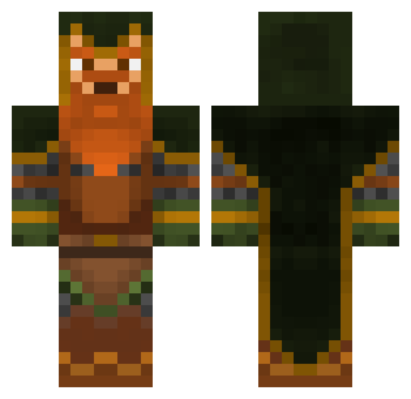 Pronator Minecraft skin, front and back view