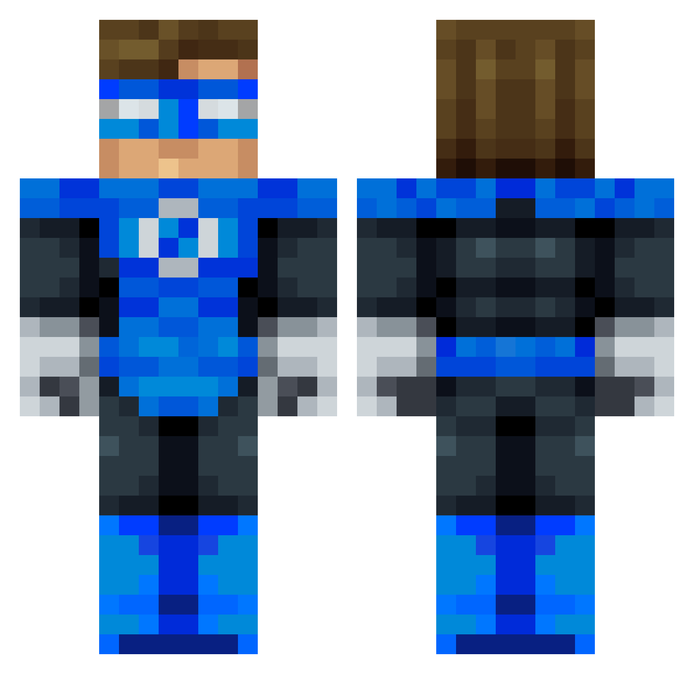 vaporetto Minecraft skin, front and back view