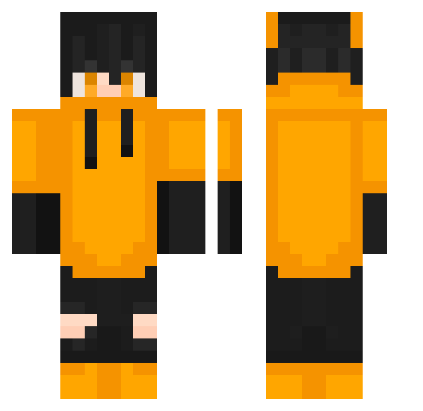 QualitiCraft Minecraft skin, front and back view