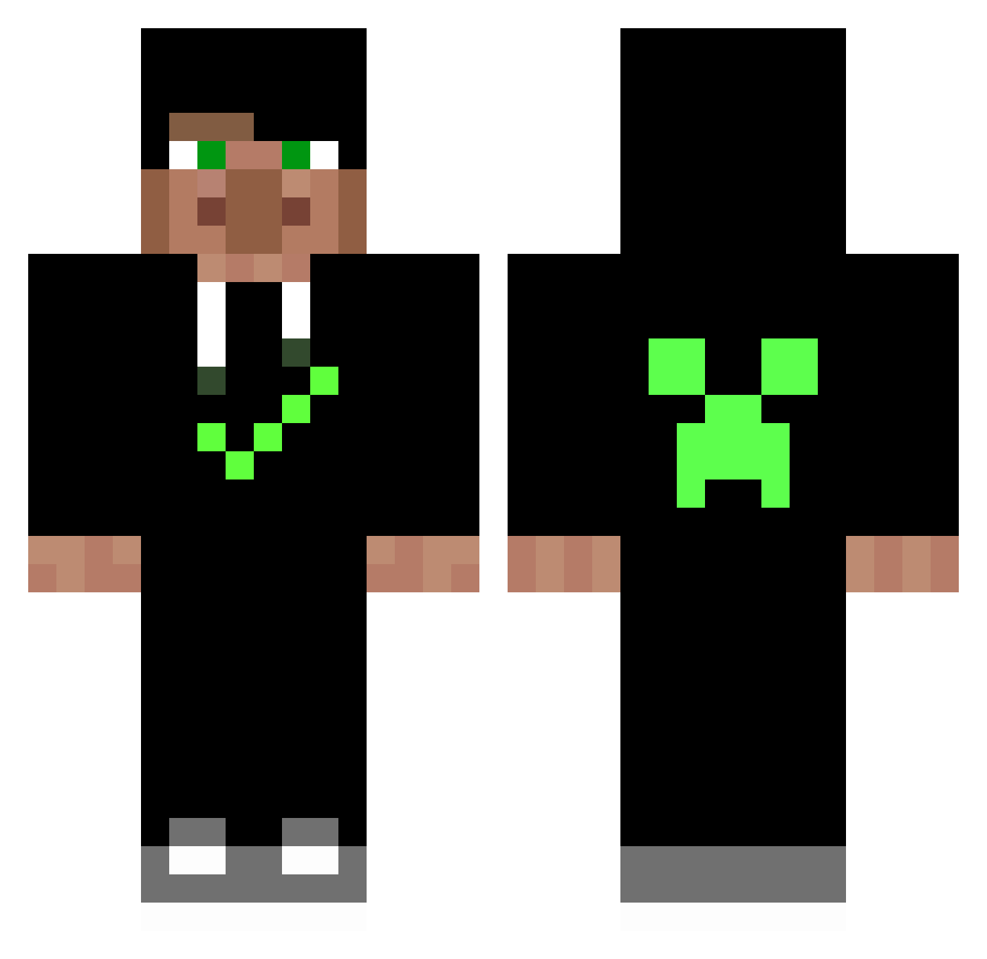 qxkka Minecraft skin, front and back view