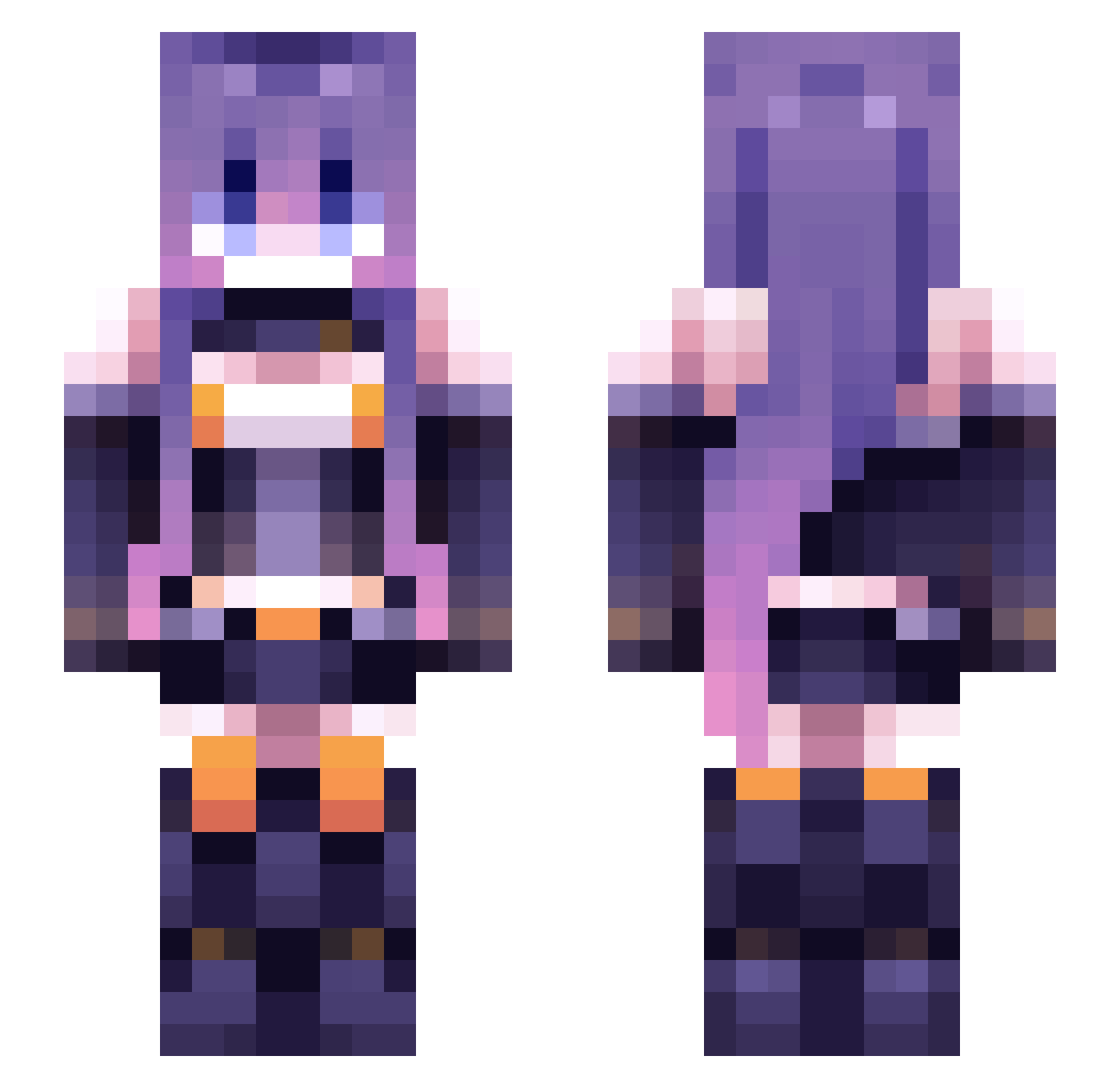 Aggusteen Minecraft skin, front and back view