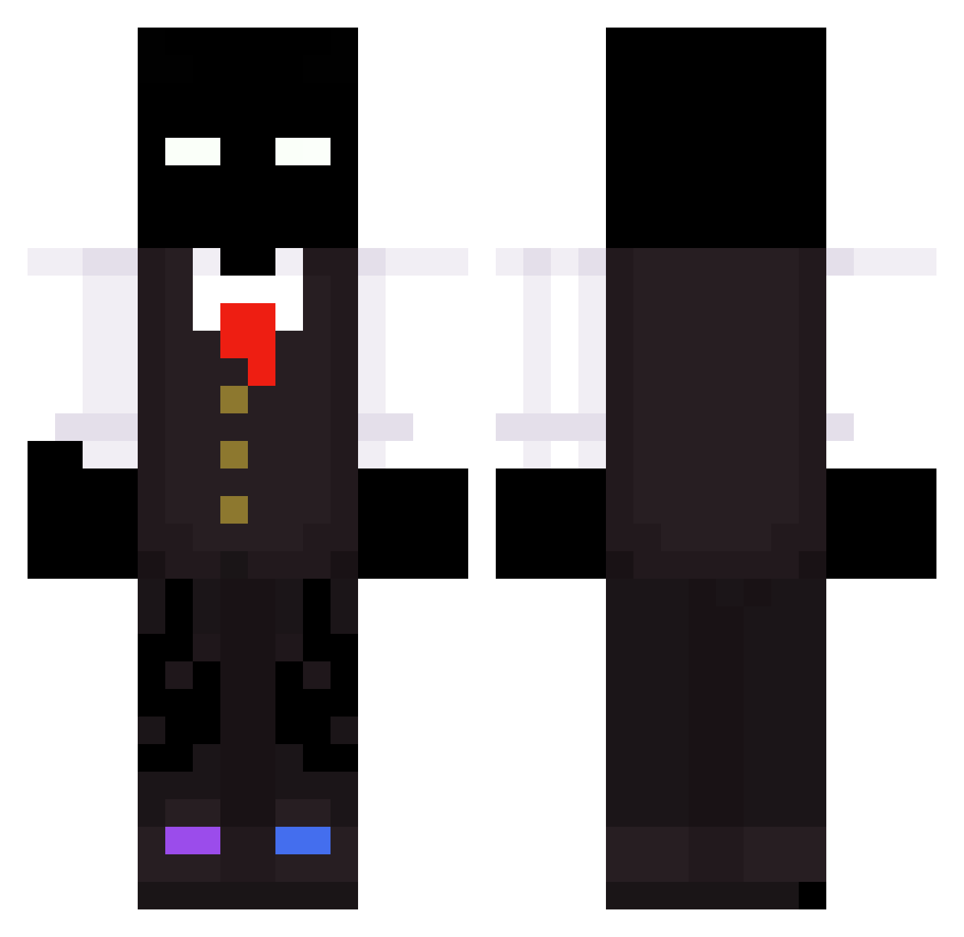 Revenant9868 Minecraft skin, front and back view